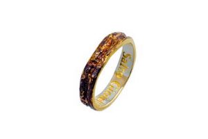Silver Ring oxidized with gilding