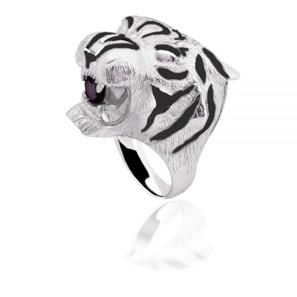 Sterling Silver men`s Ring "Tiger"