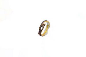 Silver Ring oxidized with gilding