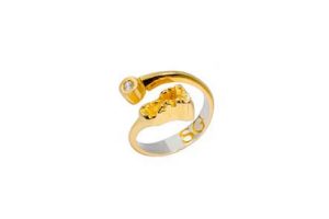 Silver Ring with gilding with cubic zirconia