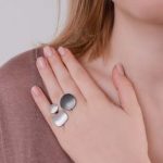 Silver Ring  with oxidized silver