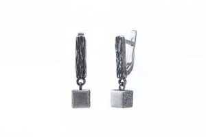 Silver Earrings with oxidized silver