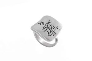 Silver Ring with worn effect, oxidized for texting