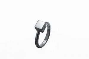 Silver Ring with oxidized silver
