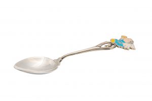 Silver Spoon rhodium plated, enameled